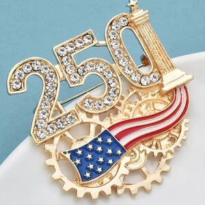 USA Flag 250 Celebration Brooch